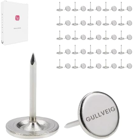 Gullveig Silver Push Pins and Thumb Tacks 50 Count