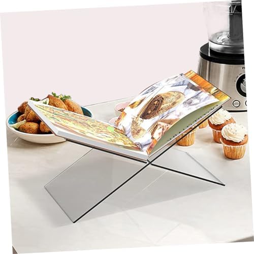 Hoement Acrylic Book Stand for Desk and Kitchen