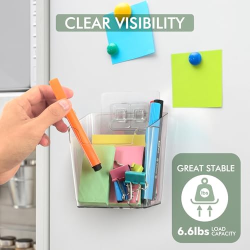 Clear Adhesive Wall Storage Bins 4 Pack