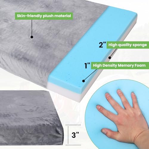 PANDOROOM 3 Inch Memory Foam Camping Mattress Pad for Adults