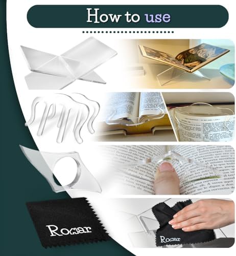 RONAR 6 Pc Acrylic Book Stand Set - Large 8mm Thickness