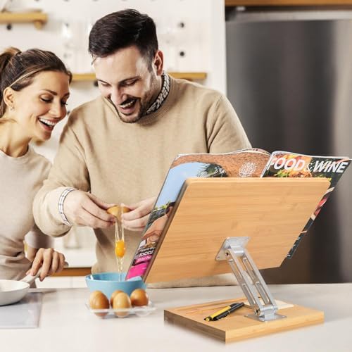Adjustable 360 Book Stand with Elastic Page Clips