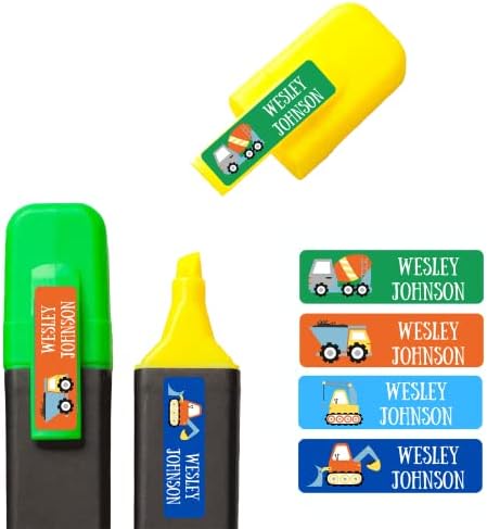 128 Waterproof Dishwasher Safe Kid Name Labels with Cute Pattern 4