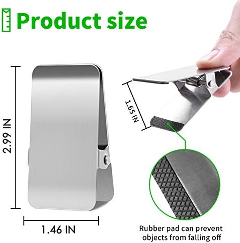 BURLIHOME Stainless Steel Chip Clips 6Pack for Paper Food Photo