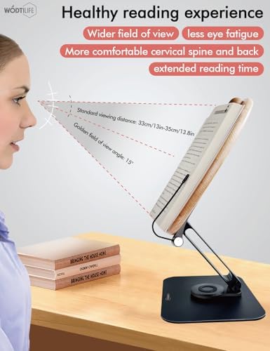 WODTILIFE Foldable Book Stand with 360 Swivel Base