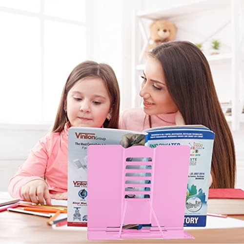 Honagu Adjustable Metal Book Stand for Reading Pink