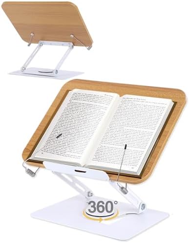 ASIEIT 360 Swivel Book Stand - Foldable Adjustable Portable