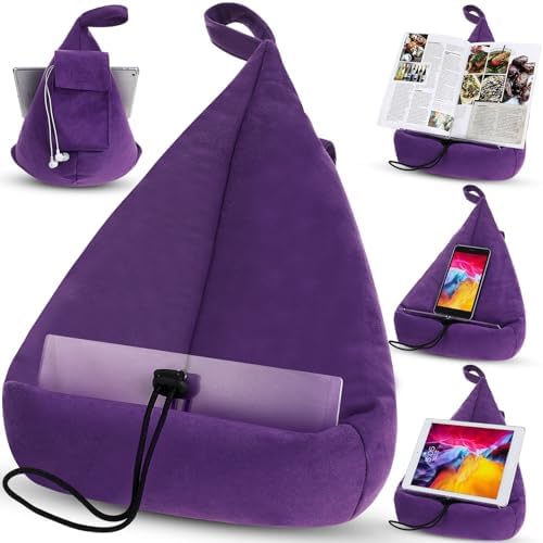 Tioncy Book Stand Pillow Stand for Tablets and Books Purple