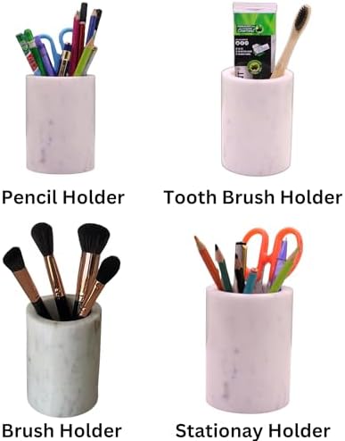 KC KULLICRAFT Marble Pencil Holder Stand for Desk and Home