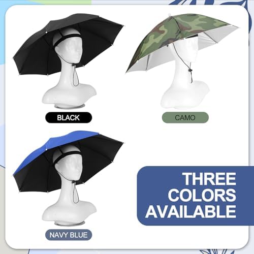 3 Pcs Adjustable Hands Free Fishing Umbrella Hat UV Protection Waterproof