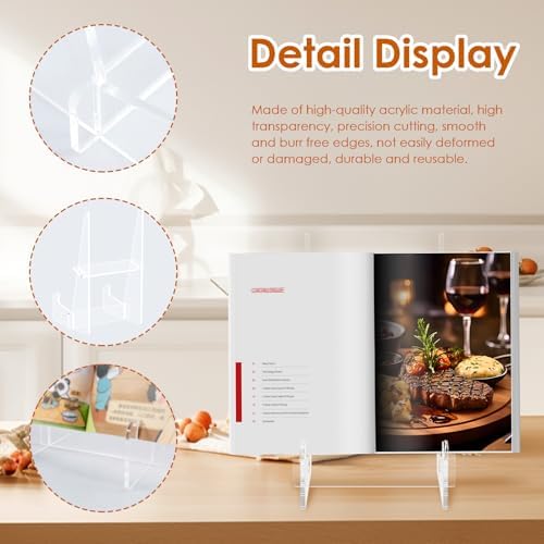 2Pcs Acrylic Cookbook Stand for Kitchen and Office
