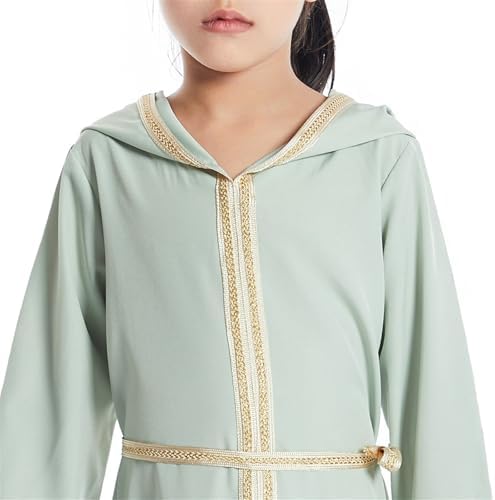 Beessbest Muslim Dress for Girls Hooded Long Sleeve One-Piece Abaya