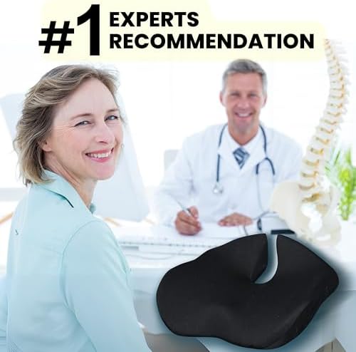 X Large Memory Foam Seat Cushion for Back Pain Relief