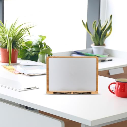 MEGREZ Bamboo Book Stand with Adjustable Height and Page Clips