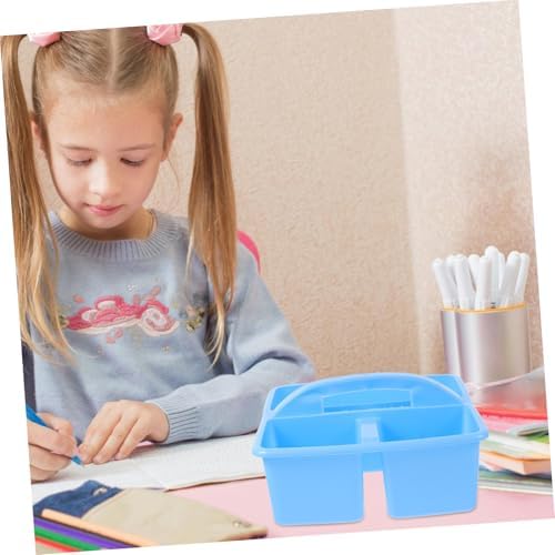 Stackable Plastic Caddy with Handle for Classroom Use