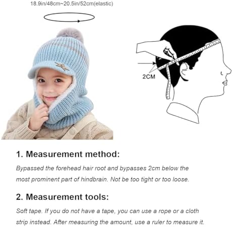 ECYC Winter Kids Balaclava - Warm Knit Hat with Hooded Scarf
