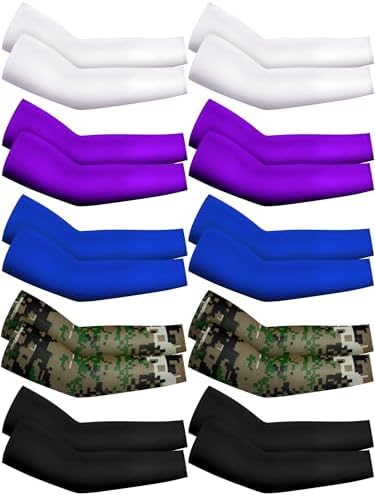 Geyoga 10 Pairs UV Protection Arm Sleeves for Kids