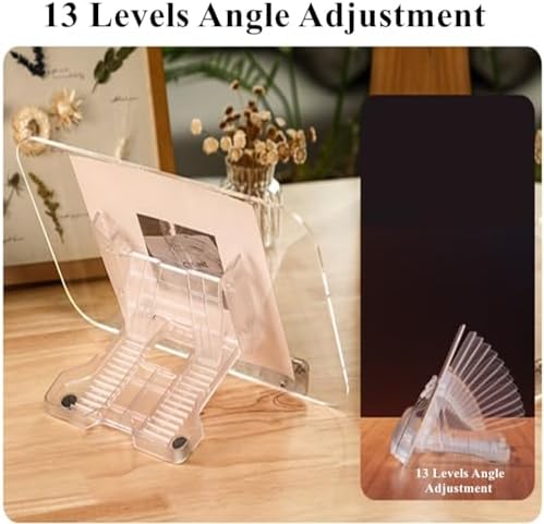Adjustable Acrylic Book Stand with 13 Levels