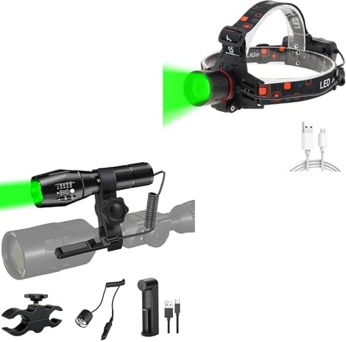 WINDFIRE Green Light LED Flashlight Headlamp with Zoom and Picatiny Mount 1