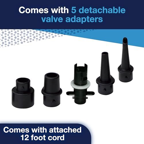 WOW Sports High Pressure Air Pump - 5 Adapters - 600 LitersMinute - Orange