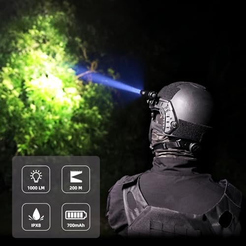 Klarus XT1C Pro Helmet Tactical Flashlight 1000 Lumens Bright 360 Rotation Military-Grade