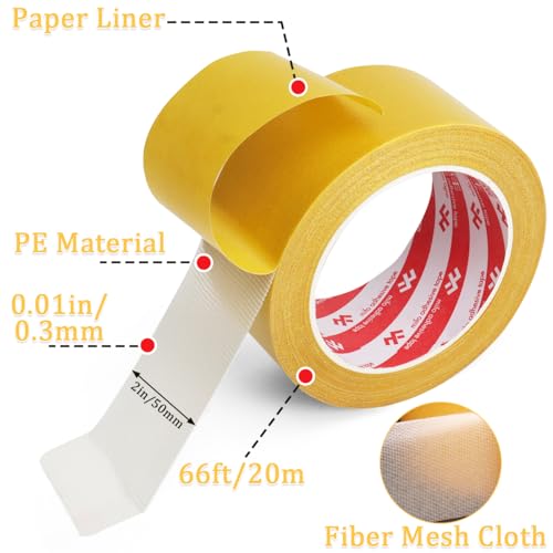 TORIHIKI Heavy Duty Double Sided Tape 2x66FT