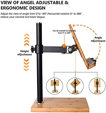 Wishacc Bamboo Adjustable Book Stand for Reading 1