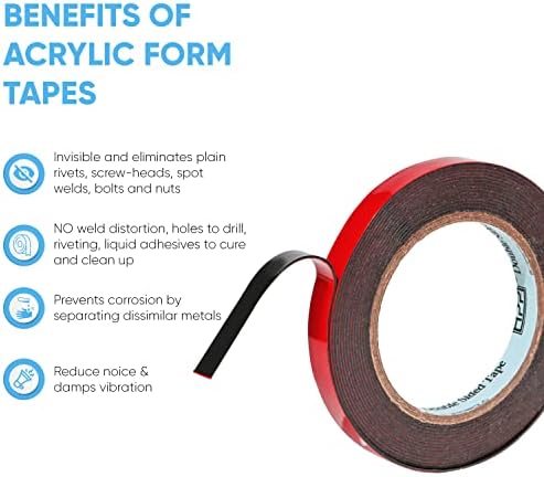 HPP Mounting Tape 05in x 16ft Heavy Duty Double Sided Black Tape