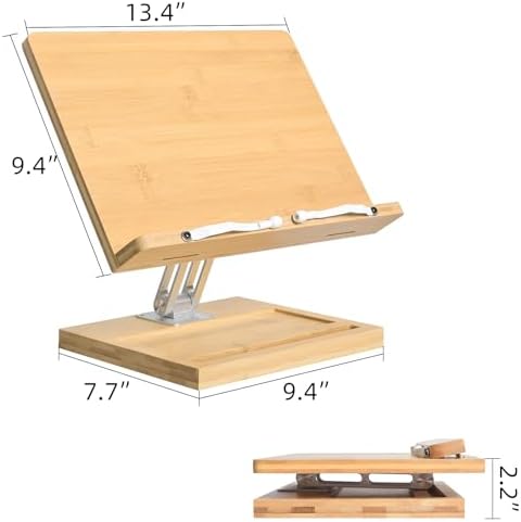 Adjustable 360 Book Stand with Elastic Page Clips