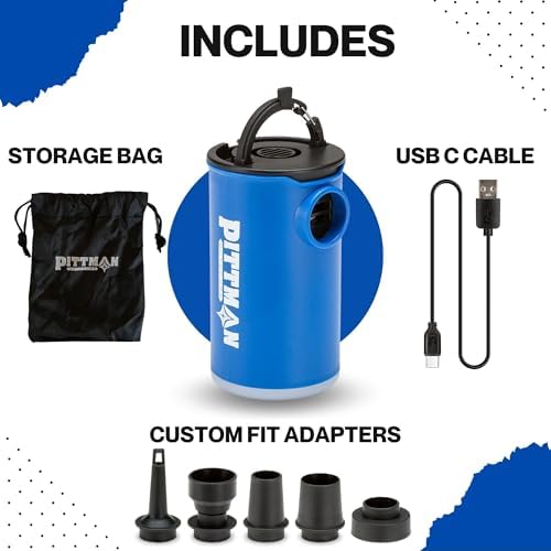Pittman Mini Air Pump with Flashlight - Compact Powerful