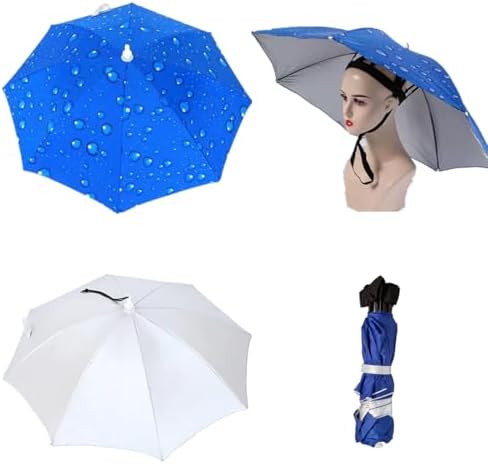 2 PCS Folding Adjustable Umbrella Hat for Adults