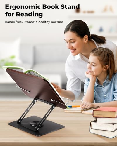 Tiagowell Adjustable Rotating Book Stand for Reading