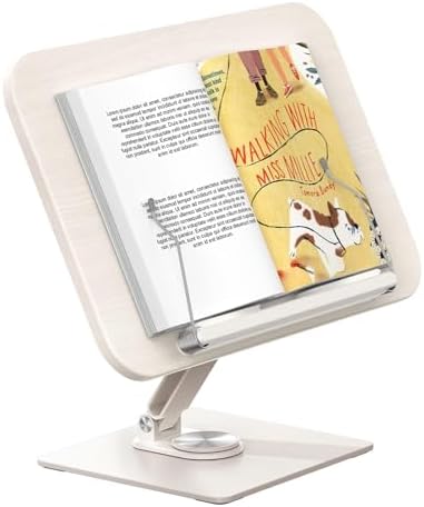 Greyeroier 360 Rotatable Book Stand with Adjustable Holder