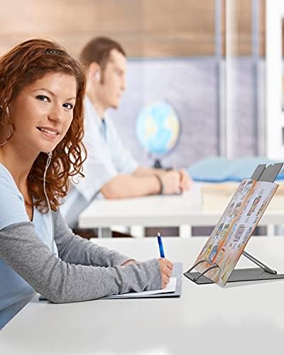 MSDADA Adjustable Book Stand for Desk Reading Grey