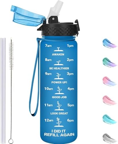 GOPPUS 17oz Straw Water Bottle for Kids BPA Free