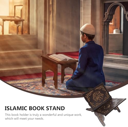 VALICLUD Quran Book Stand with Antique Carving Black