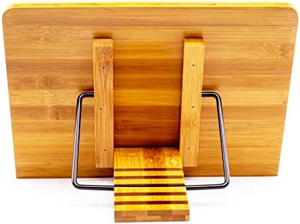 Bamboo Book Stand for Large Books Adjustable Hands Free