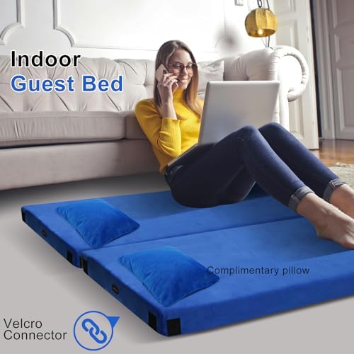 Lxotvae Memory Foam Camping Mattress Pad with Waterproof and Non-Slip Bottom