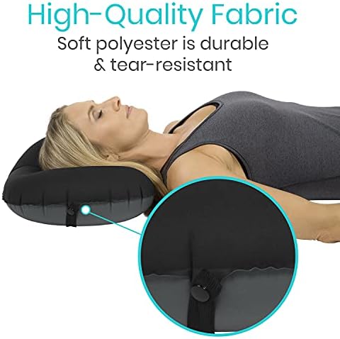 Vive Inflatable Lumbar Pillow - Adjustable Back Support for Travel Car Office