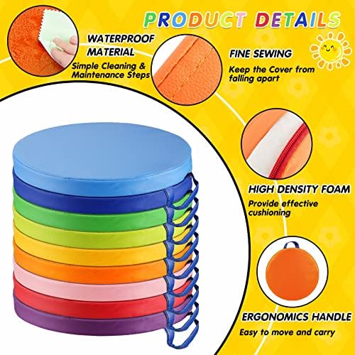 Marsui 18 Pcs Rainbow Round Floor Cushions