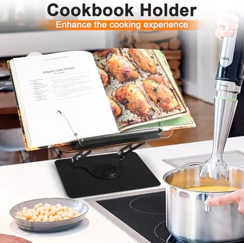 2 Pack Adjustable Book Stand with 360 Rotating Base