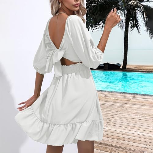 Fairy Chiffon Square Neck Long Sleeve Party Dress