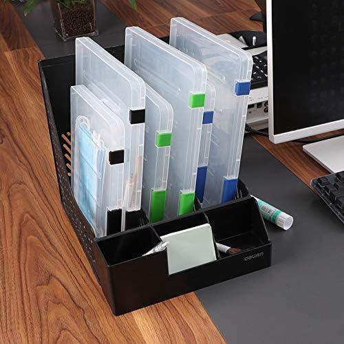 Lovskoo 1Pack Clear Desk File Organizer Box Black