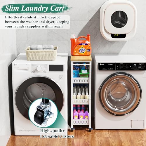 OKZEST 4-Tier Slim Storage Cart for Small Spaces