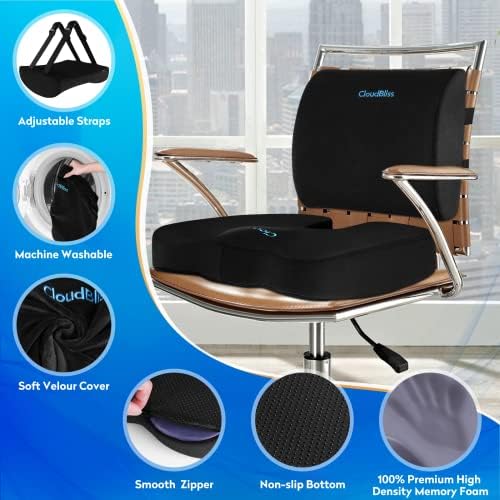 CloudBliss Memory Foam Seat Cushion with Lumbar Support 1
