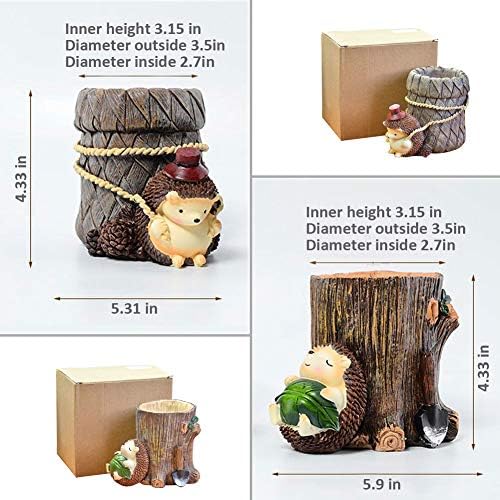Lependor Resin Hedgehog Desk Pencil Holder Organizer