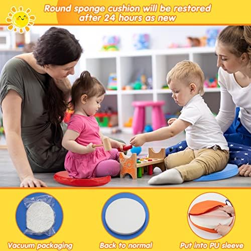 Marsui 18 Pcs Rainbow Round Floor Cushions
