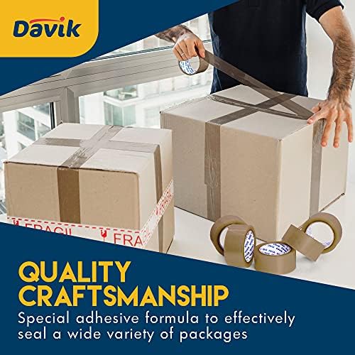 Davik Premium Packing Tape 6-Pack 216-Foot 188-Inch Brown Shipping Tape