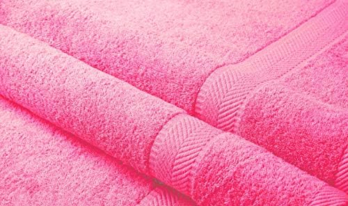 Premium Natural Cotton Bath Towel Set - 4-Pack Pink