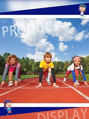 Newcotte 12 Pairs Kids Arm Sleeves for Sports and UV Protection